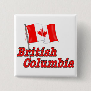 Canada vlag - Brits Columbia Vierkante Button 5,1 Cm