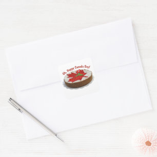 Canada Vlag Cake Esdoornblad Vierkante Sticker