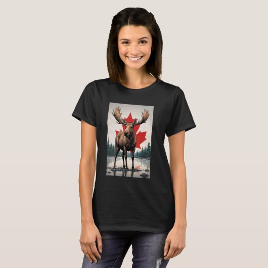 Canada vlag Canada Pride Canada Day Canadian Anima T-shirt (Voorkant volledig)