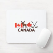 Canada Vlag Canadese Esdoornblad Hert IJshockey Muismat (Met muis)