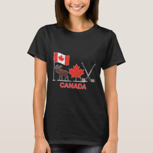Canada Vlag Canadese Esdoornblad Herten IJshockey T-shirt