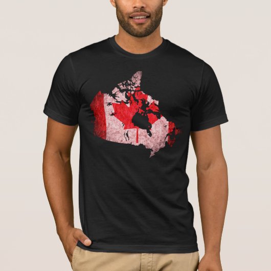 Canada vlag en kaart t-shirt (Voorkant)