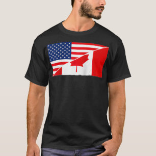Canada Vlag en Verenigde Staten Vlag Roots Canades T-shirt