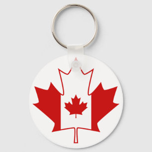 Canada vlag in Maple Leaf - White Sleutelhanger