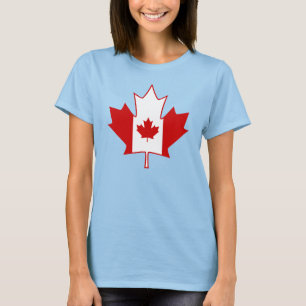 Canada vlag in Maple Leaf - Womens White TShirt