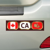 Canada Vlag Kaart Code Bumper Sticker (Op auto)