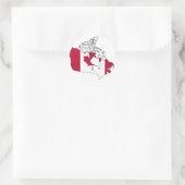 Canada vlag-kaart ronde sticker (Tas)