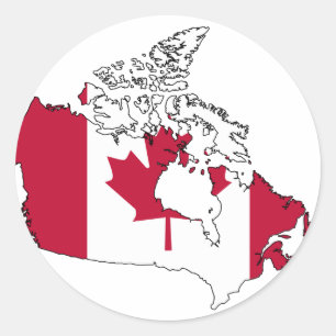 Canada vlag-kaart ronde sticker