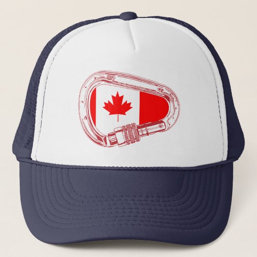 Canada Vlag Klimmen Carabiner Hoed Trucker Pet (Voorkant)