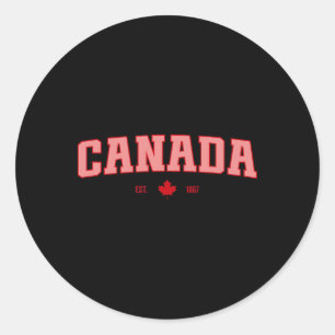 Canada Vlag Liefde Retro Canada Dag Esdoornblad Es Ronde Sticker