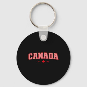 Canada Vlag Liefde Retro Canada Dag Esdoornblad Es Sleutelhanger