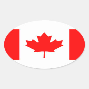 Canada* Vlag Oval Sticker in Europese stijl