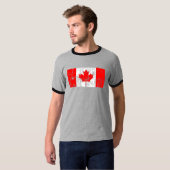  Canada Vlag Ringer T-shirt (Voorkant volledig)