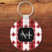 Canada vlag rode snufjes monogram sleutelhanger (Achterkant)