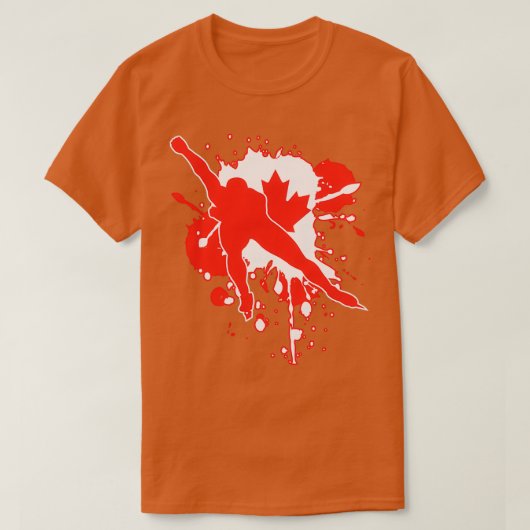 Canada Vlag Skater Ice Skating T-shirt (Design voorkant)
