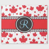 Canada vlag Uniek Abstract begrotingsmonogram Cadeaupapier (Vlak)