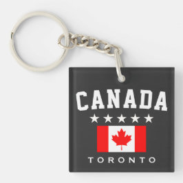 Canada Vlag Vijf Sterren Toronto Sleutelhanger