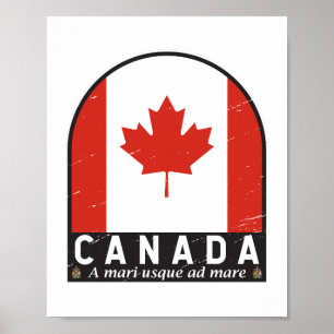 Canada Vlaggenembleem noodlijdende Vintage Poster