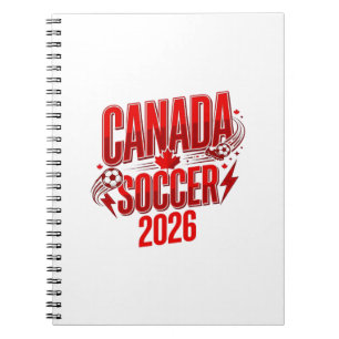 Canada Voetbal 2026 Voetbal Vet Land Typografie  Notitieboek