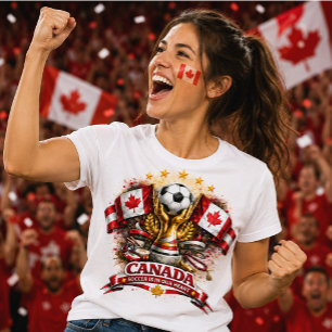 Canada Voetbalfan Canadese Voetbal Wereldbeker T-shirt