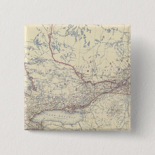 Canada W Vierkante Button 5,1 Cm (Voorkant)