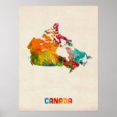 Canada Waterverf Map Poster (Voorkant)