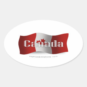 Canada Waving Flag Ovale Sticker
