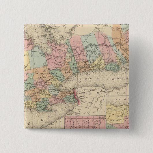 Canada West Upper Vierkante Button 5,1 Cm (Voorkant)