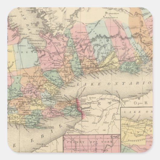 Canada West Upper Vierkante Sticker (Voorkant)