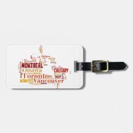 Canada Word Art Cities Bagagelabel