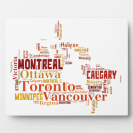 Canada Word Art Cities Fotoplaat