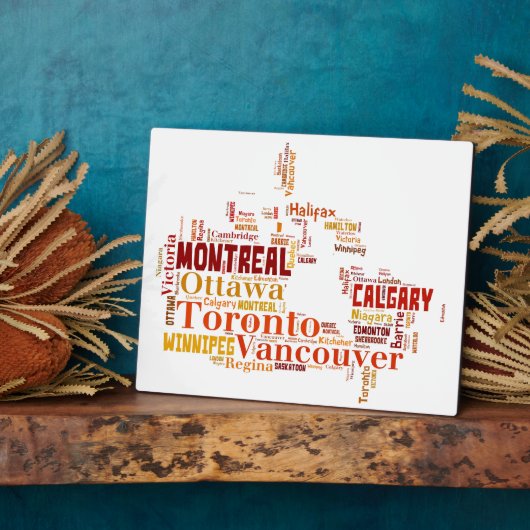Canada Word Art Cities Fotoplaat (Zijkant)