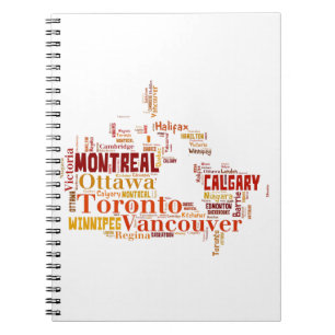 Canada Word Art Cities Notitieboek