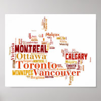 Canada Word Art Cities