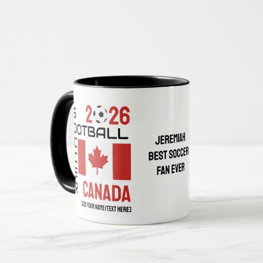 CANADA World Football Custom Name 2026 ELK JAAR Mok (Voorkant links)