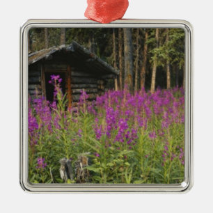 Canada, Yukon, Ross River gebied, Verlaten hut Metalen Ornament
