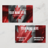 Canada zijden vlag visitekaartje (Voorkant / Achterkant)