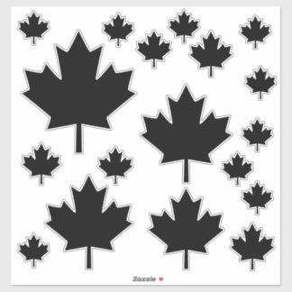 Canada Zwart Schets Stijlvol Maple Leaf Sticker