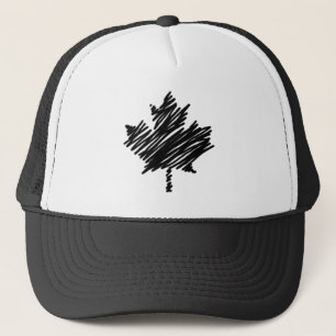 Canada Zwart Schets Stijlvol Maple Leaf Trucker Pet