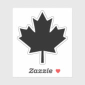 Canada Zwarte Schets Stijlvolle Esdoornblad Sticker (Vel)