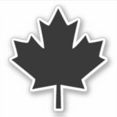 Canada Zwarte Schets Stijlvolle Esdoornblad Sticker (Voorkant)