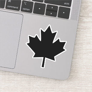 Canada Zwarte Schets Stijlvolle Esdoornblad Sticker