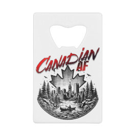 Canadees AF Landschap Canoe Maple blad Kredietkaart Flessenopener