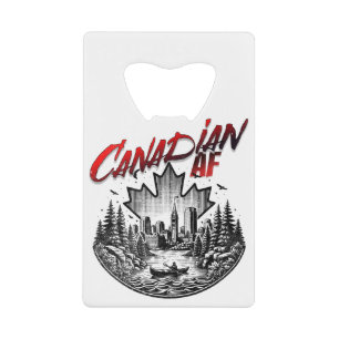 Canadees AF Landschap Canoe Maple blad Kredietkaart Flessenopener