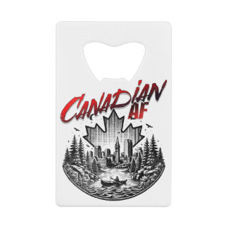 Canadees AF Landschap Canoe Maple blad Kredietkaart Flessenopener