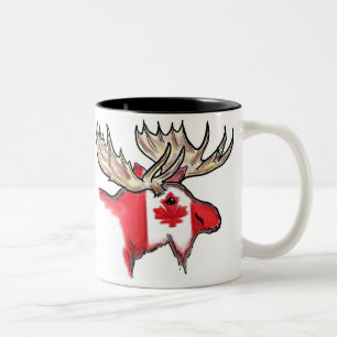 Canadees artistiek elandvlagkoffie-mok tweekleurige koffiemok