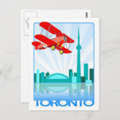 Canadees Biplane over Toronto Retro-ontwerp Briefkaart (Voorkant / Achterkant)