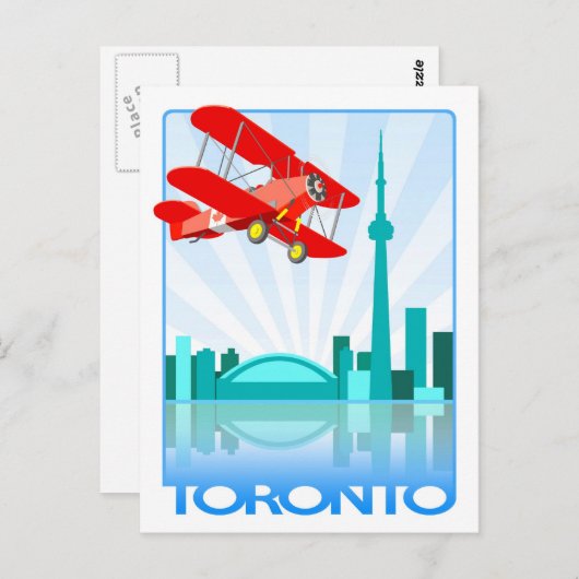 Canadees Biplane over Toronto Retro-ontwerp Briefkaart (Voorkant / Achterkant)