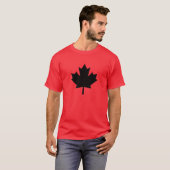Canadees bladerontwerp voor zwarte aple t-shirt (Voorkant volledig)