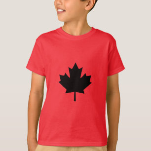 Canadees bladerontwerp voor zwarte aple t-shirt